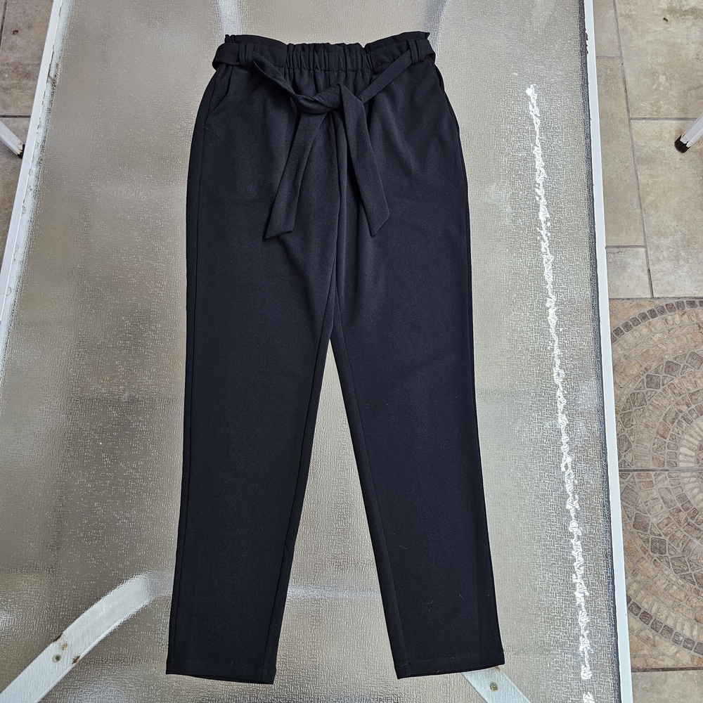 Customize Woman's Paperbag Waist Pants S | Chic Minimalist Softgirl Trousers - Picture 2 of 10